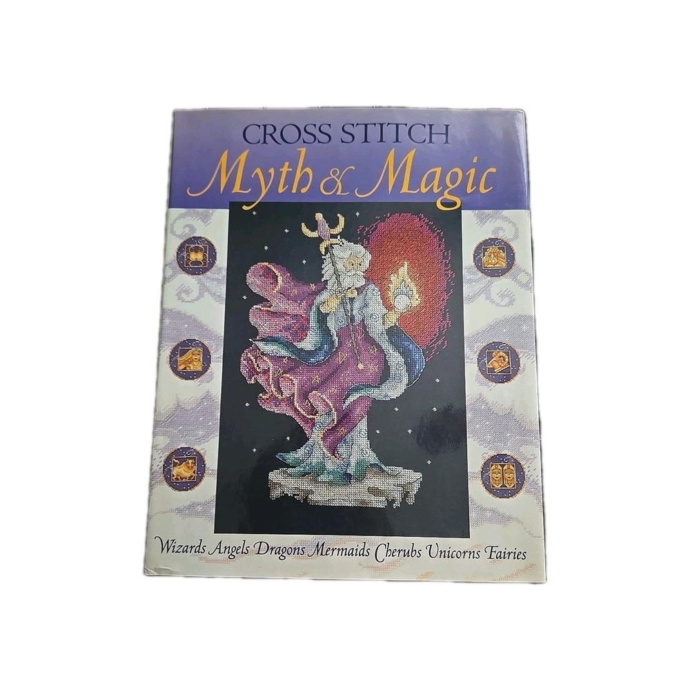 Cross Stitch Myth & Magic Book David & Charles Dragons Wizards Fantasy Patterns